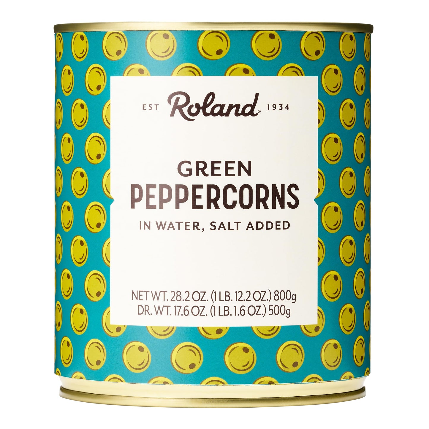 Roland Foods Green Peppercorns in Brine  Specialty Imported Food  28.2 Ounce Can  Pack of 1