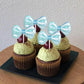 YCTHUNFISH 12 Pack Cupcake Toppers Pink Bow Decorations for Birthday, Bridal Shower, Wedding, Party