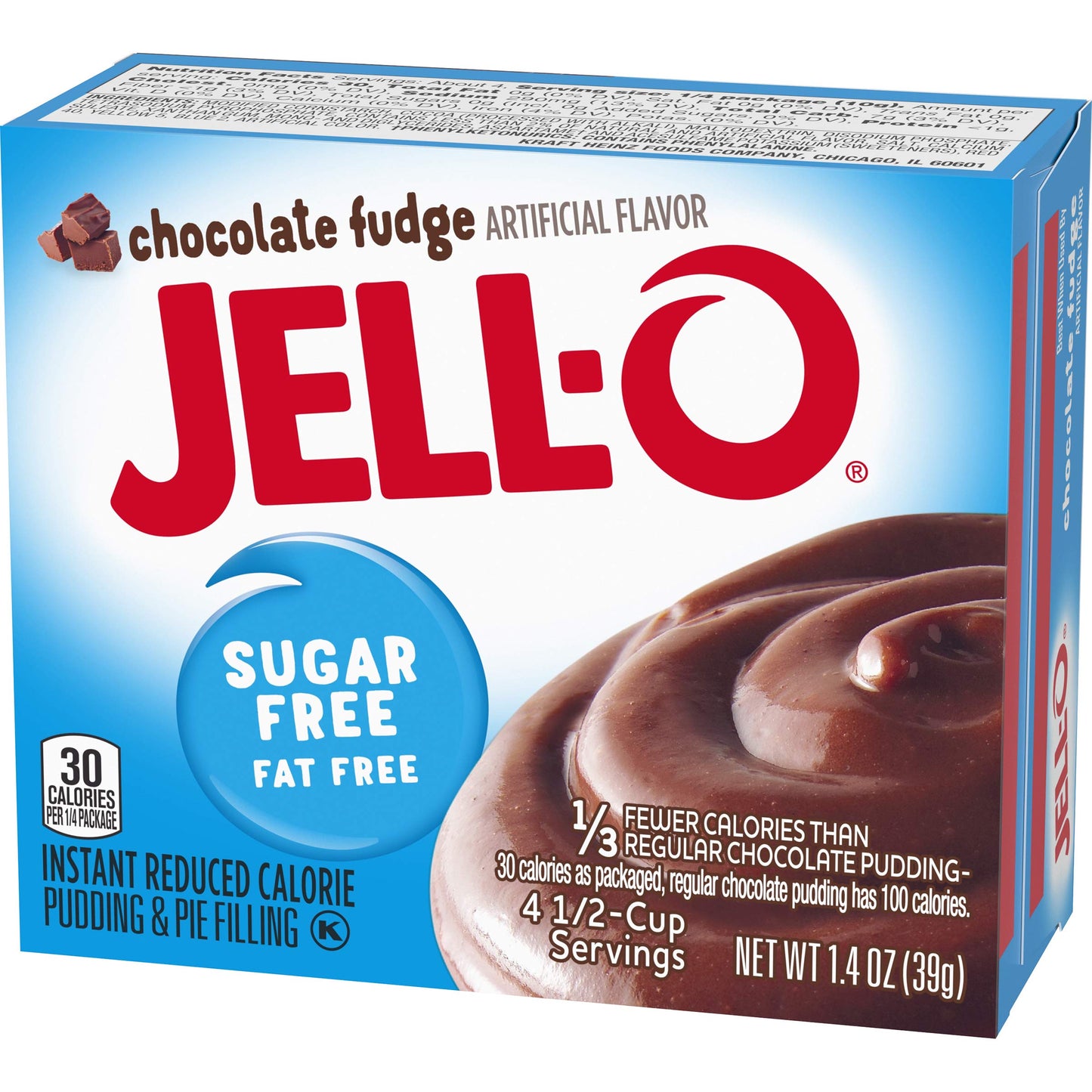 Jell-O Chocolate Fudge Instant Pudding & Pie Filling Mix, Sugar Free & Fat Free, 1.4 oz Box, Pack of 24
