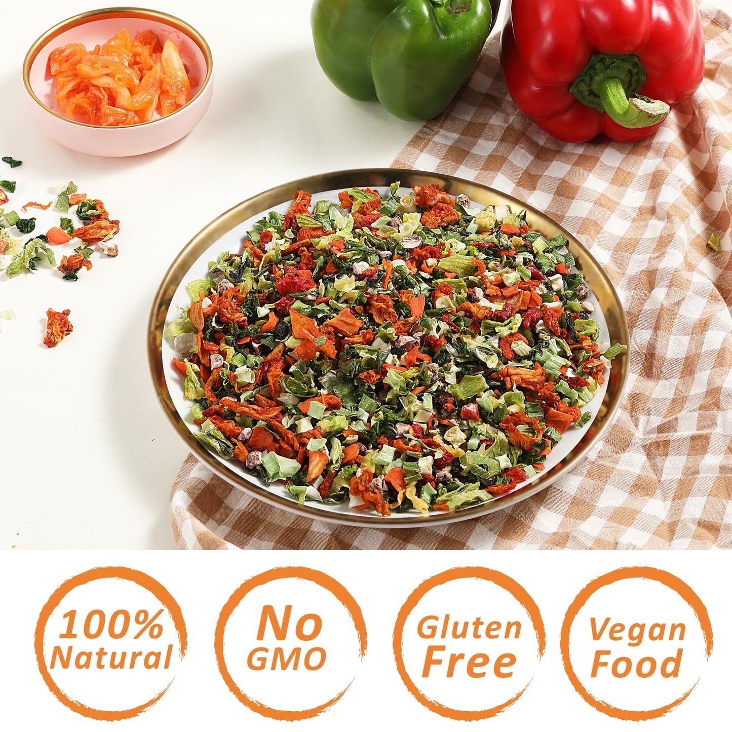 Yimi Kimchi Mushroom Ramen Toppings, Dehydrated Mixed Vegetables, Gluten Free, 16oz Pack