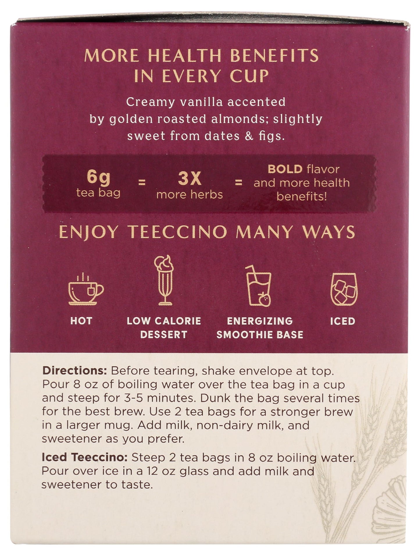 Teeccino Tee Bag Og3 Vanilla 10 Bag