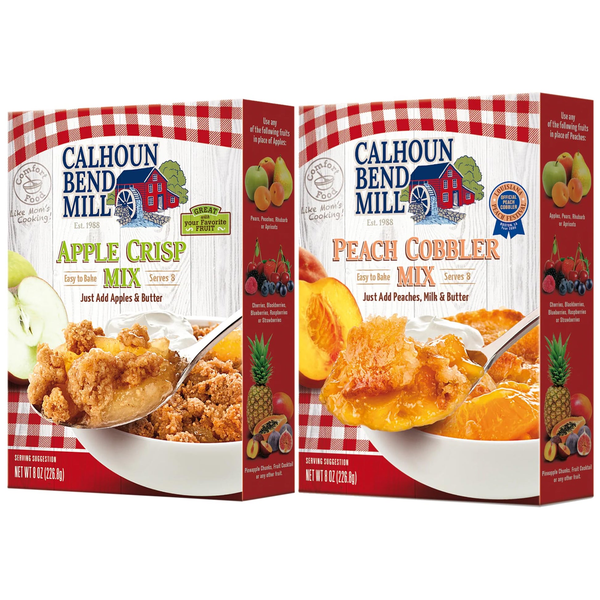 Calhoun Bend Mill Variety Bundle Mixes | Easy to Make Homemade Dessert for Apples, Peaches, Berries | Ideal for Gourmet Baking a