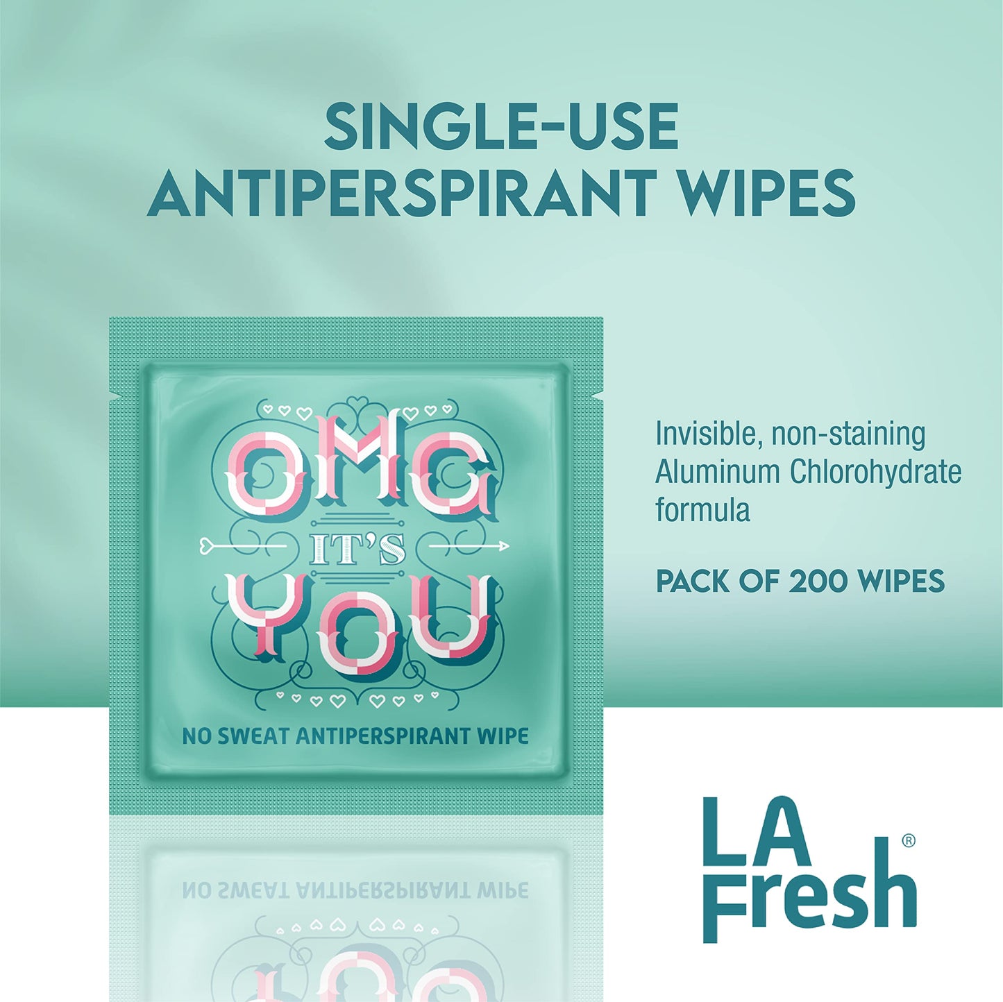 La Fresh Travel Lite Antiperspirant Wipes Case Of 200 Individually Wrapped Fresh Scented Towelettes Made With Clear Formula For