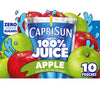 Capri Sun 100% Juice Naturally Flavored 100% Apple Juice 6 Fl Oz (Pack of 10), Packaging May Vary