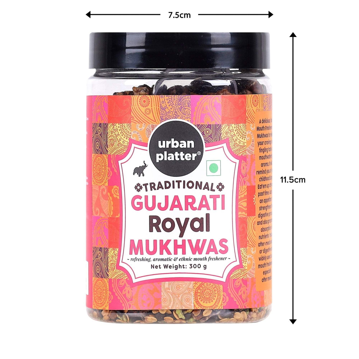 Urban Platter Gujarati Royal Mukhwas | 10.58 Oz (300G) | Traditional Indian Mouth Freshener | Sweet & Refreshing Fennel Mix | Digestive After-Meal Refresher | All-Natural, Vegan, Aromatic