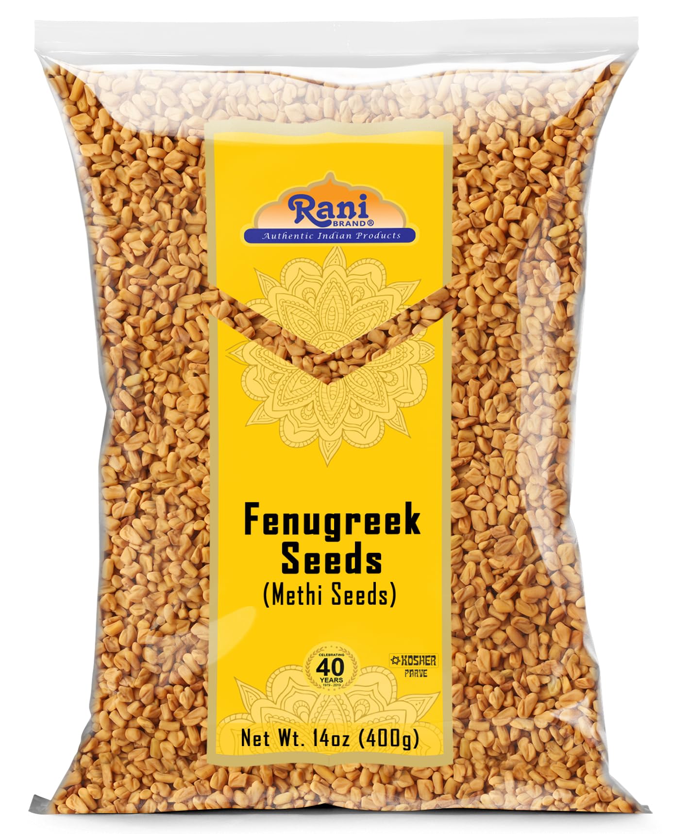 Rani Fenugreek (Methi) Seeds Whole 14oz (400g) Trigonella foenum graecum ~ All Natural | Vegan | Gluten Friendly | Non-GMO | Kos