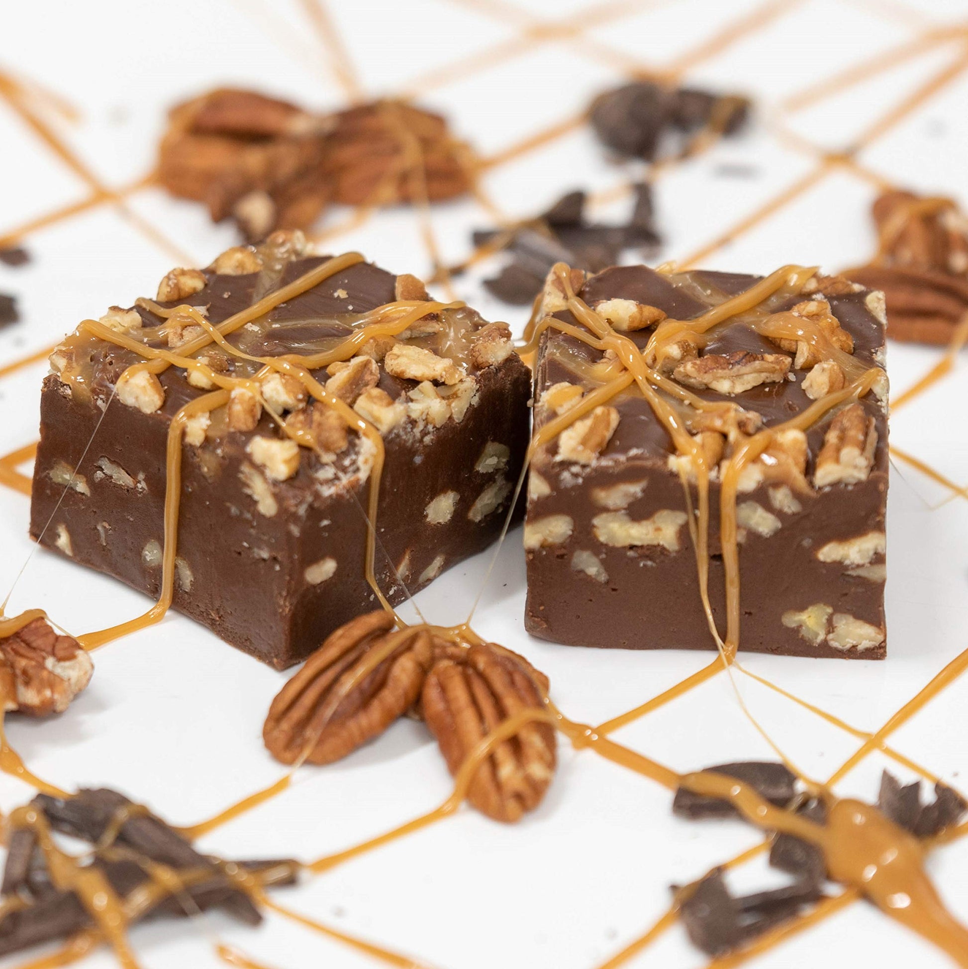 Valley Fudge Chocolate Caramel Pecan Gourmet Candy, Fresh Artisan Fudge, Half Pound Package