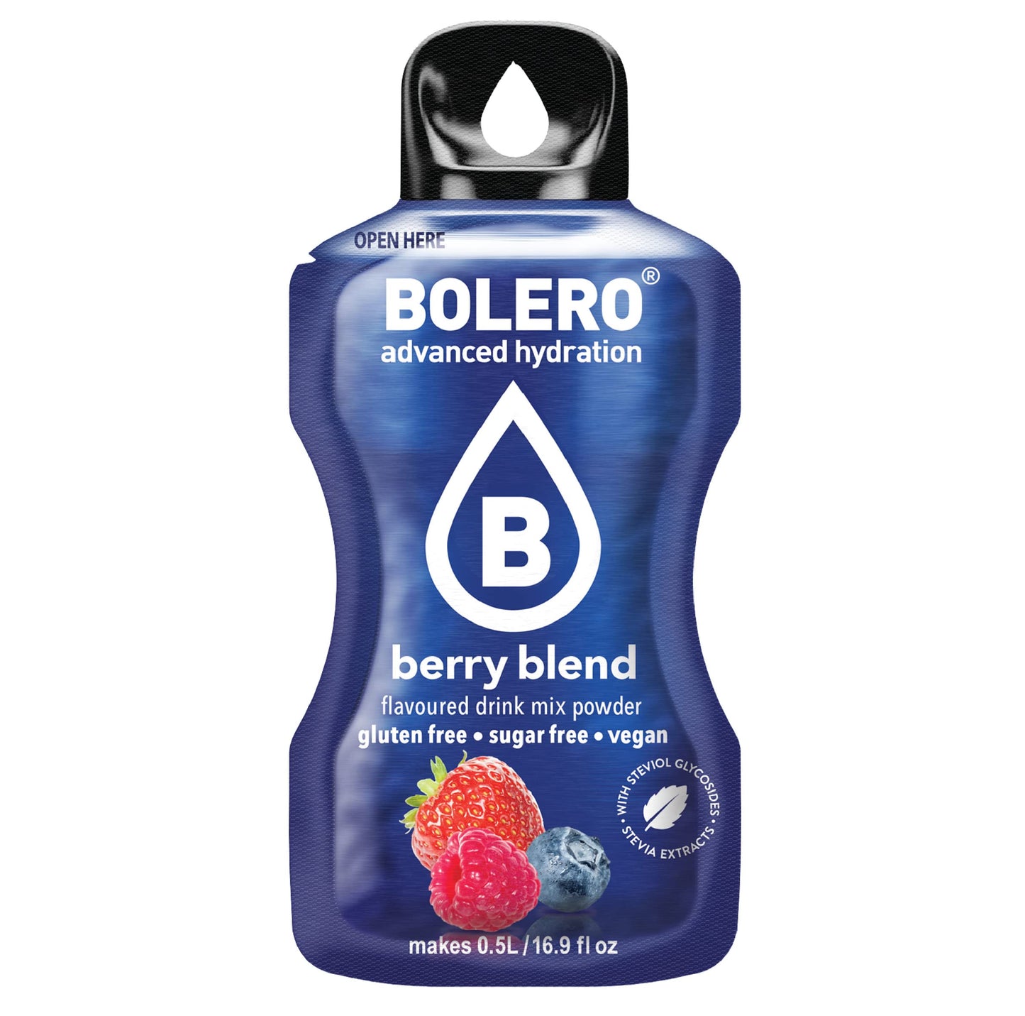 Bolero- Sugar Free Drink Mix Packets Berry Blend Fruit Flavors | Powdered Flavored Water Packets | 36 Small Sachet On The Go Pac