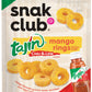 Snak Club Tajin Mango Rings, Chili & Lime Sweet Spicy Gummy Snacks, Mild in Heat Bold in Flavor, Gluten-Free Snack, 11oz Reseala