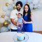 Ahaoray Half Way To One Cake Topper - Blue Glitter 6 Months Birthday Decorations Supplies - Half Birthday Decorations Baby Girl,