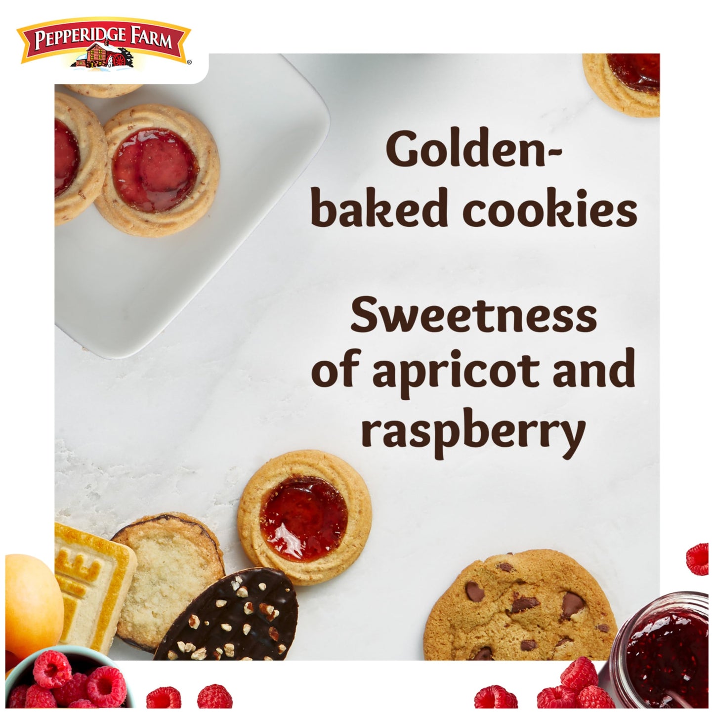 Pepperidge Farm Verona Apricot Raspberry Thumbprint Cookies, 6.75 Oz. Bag