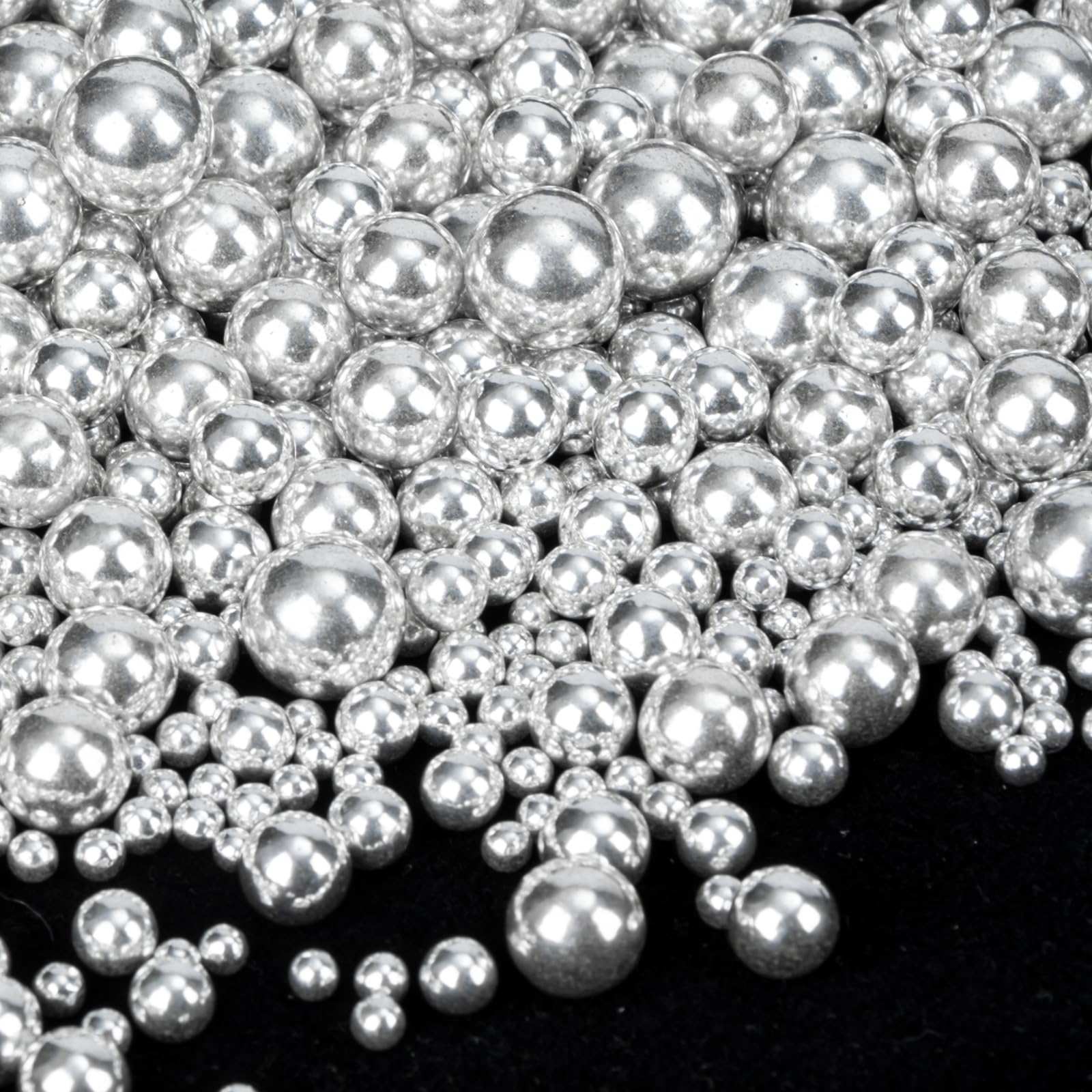 Twisweet Silver Pearl Sprinkles for Cake Decorating, Edible Sugar Pearls for Baking, Mix Size, Cake Topper Cupcake Cookie Ice Cr
