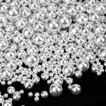 Twisweet Silver Pearl Sprinkles for Cake Decorating, Edible Sugar Pearls for Baking, Mix Size, Cake Topper Cupcake Cookie Ice Cr