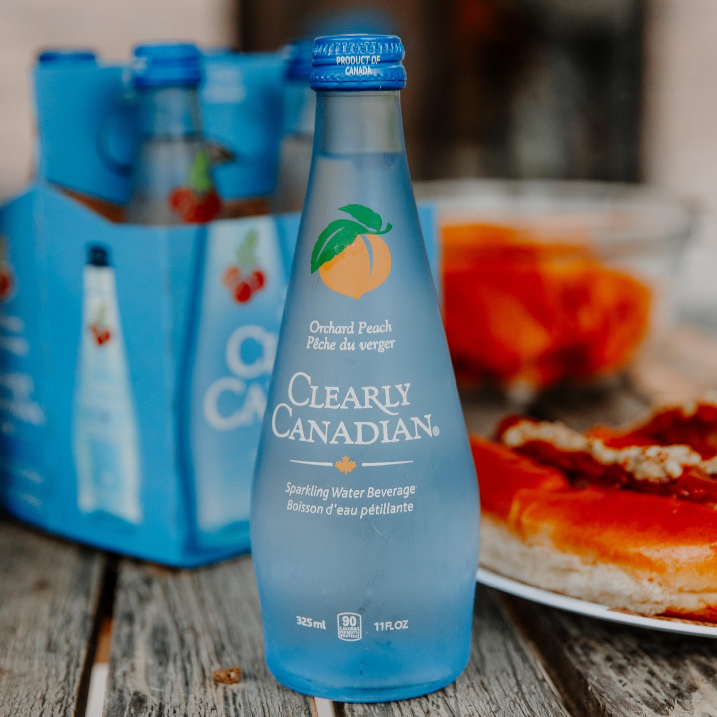 Clearly Canadian Orchard Peach Sparkling Spring Water Beverage, Natural & Carbonated, Flavored Seltzer Water, 1 Case (12 Bottles