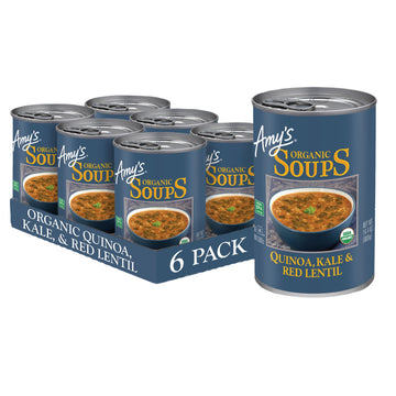 Amys Organic Vegan Soup, Kale, Quinoa & Red Lentil, 14.4 Ounce (Pack of 6)
