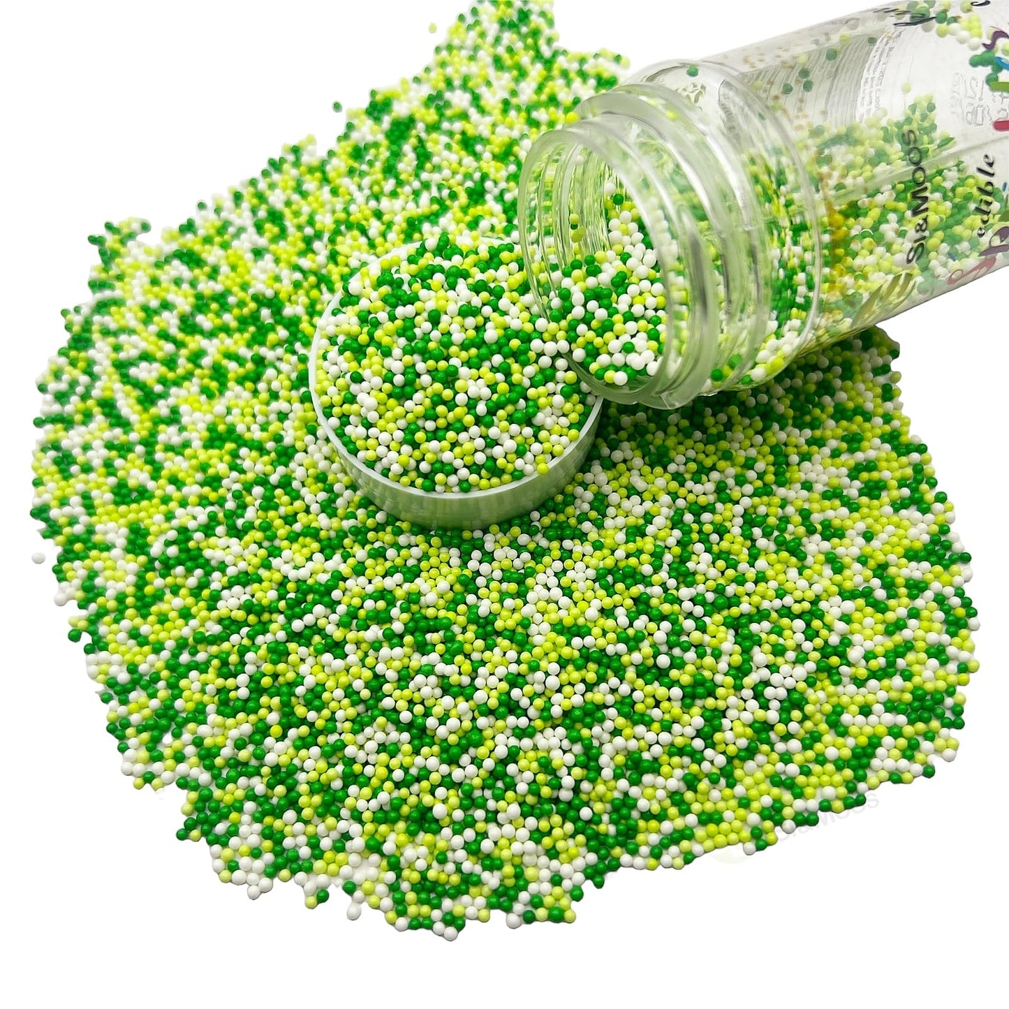 Se Si&Moos St Patrick'S Day Nonpareils Sprinkles Green And White Sprinkles White Green Sugar Pearls St Patrick'S Day Cupcake Top