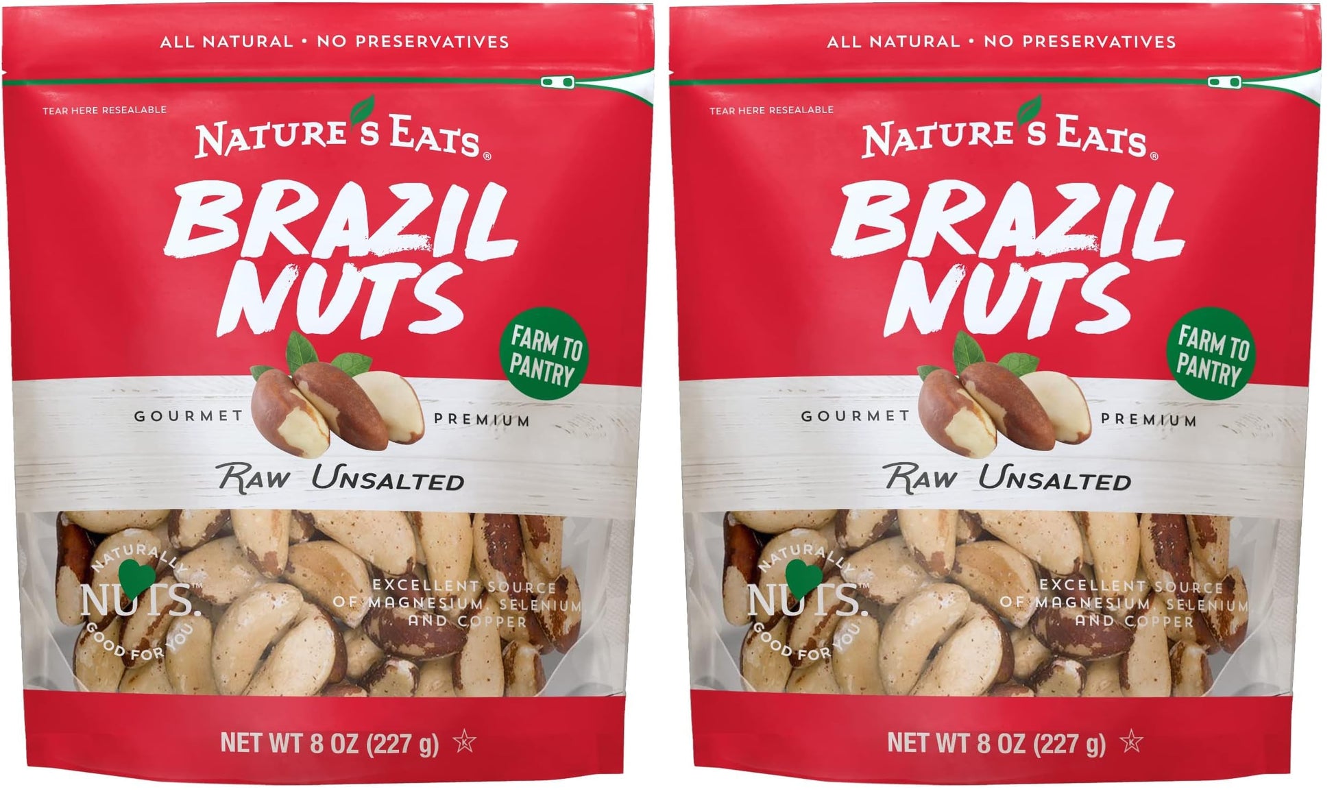 Natures Eats Brazil Nuts, 8 Oz (Pack of 2)