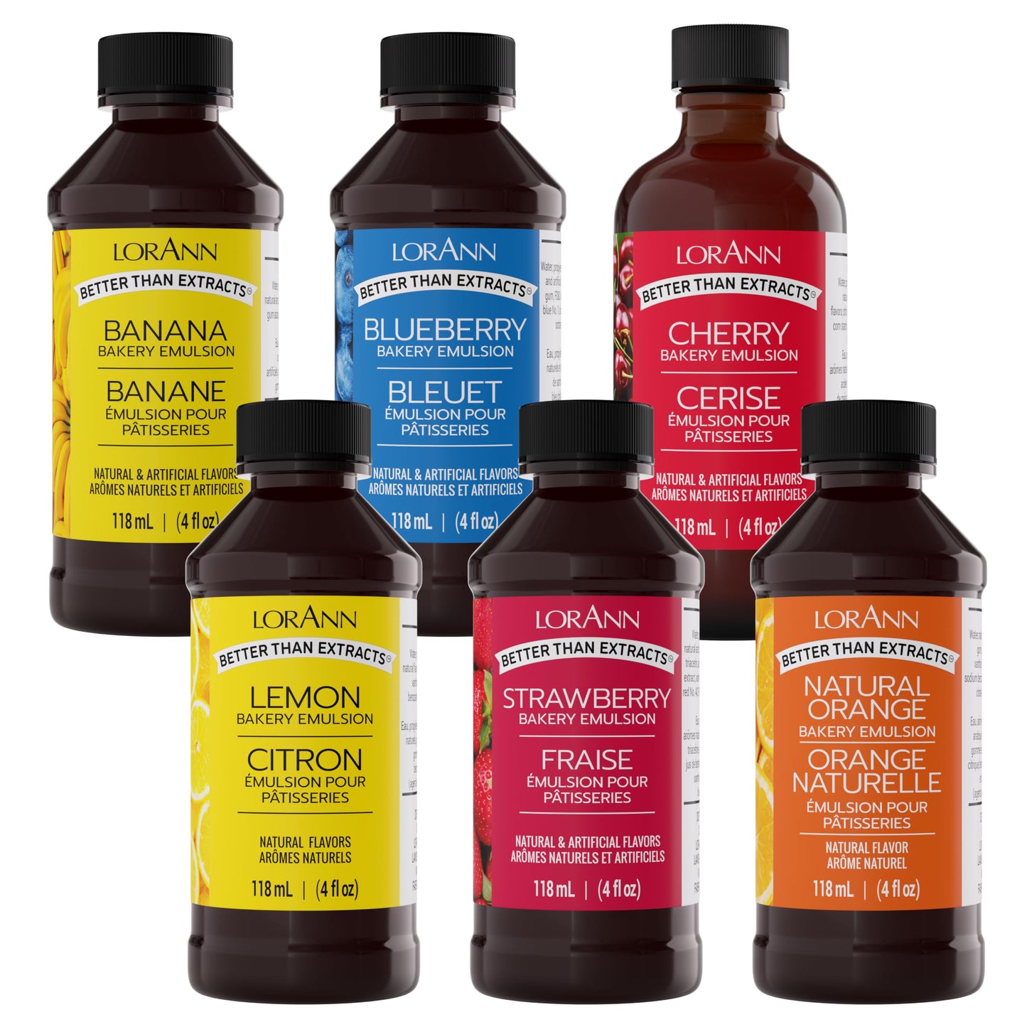 LorAnn Oils Bakery Emulsion Variety Pack, Gluten-Free, Keto-Friendly, 4oz Bottles, Multi-Flavor, 6 Pack
