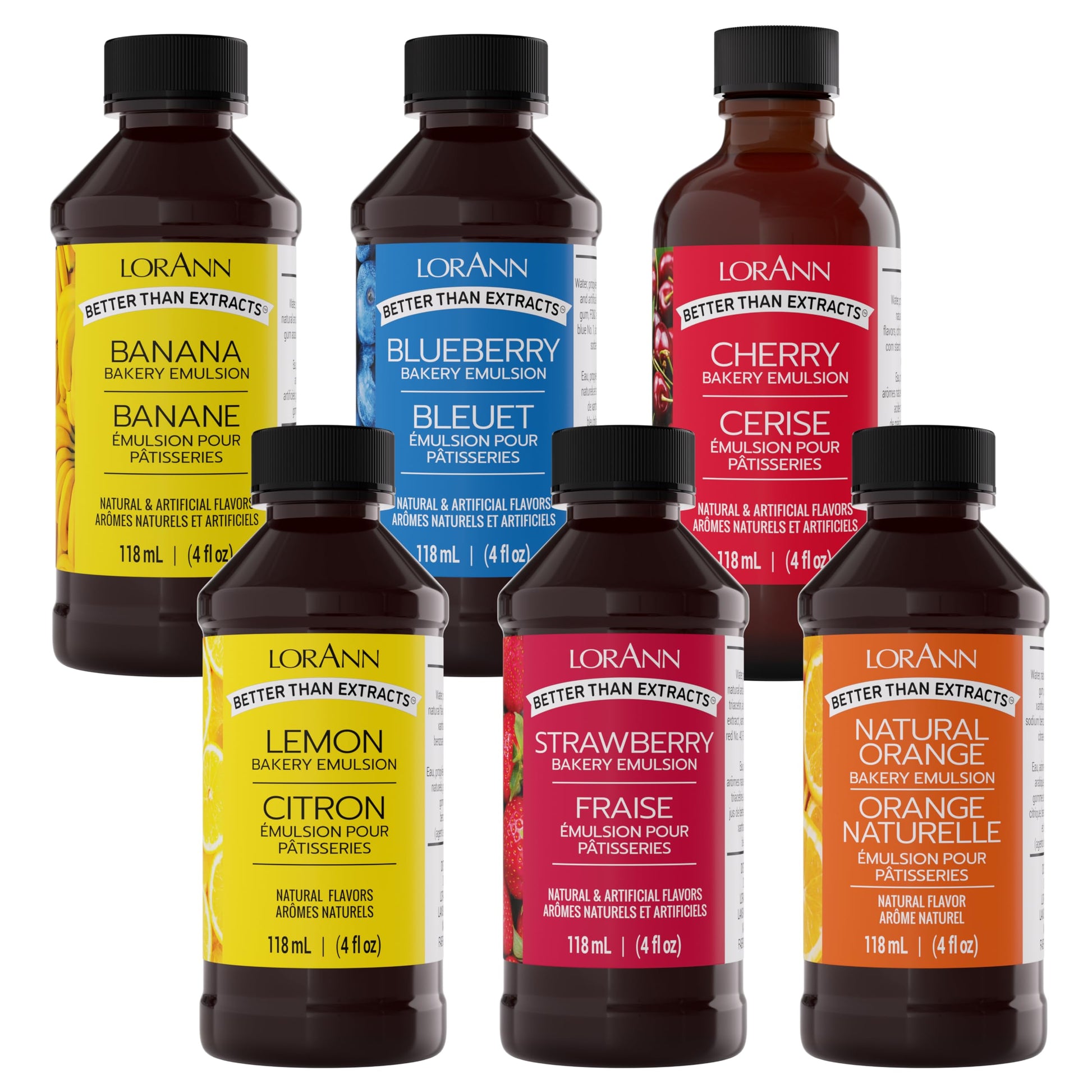 LorAnn Oils Bakery Emulsion Variety Pack, Gluten-Free, Keto-Friendly, 4oz Bottles, Multi-Flavor, 6 Pack