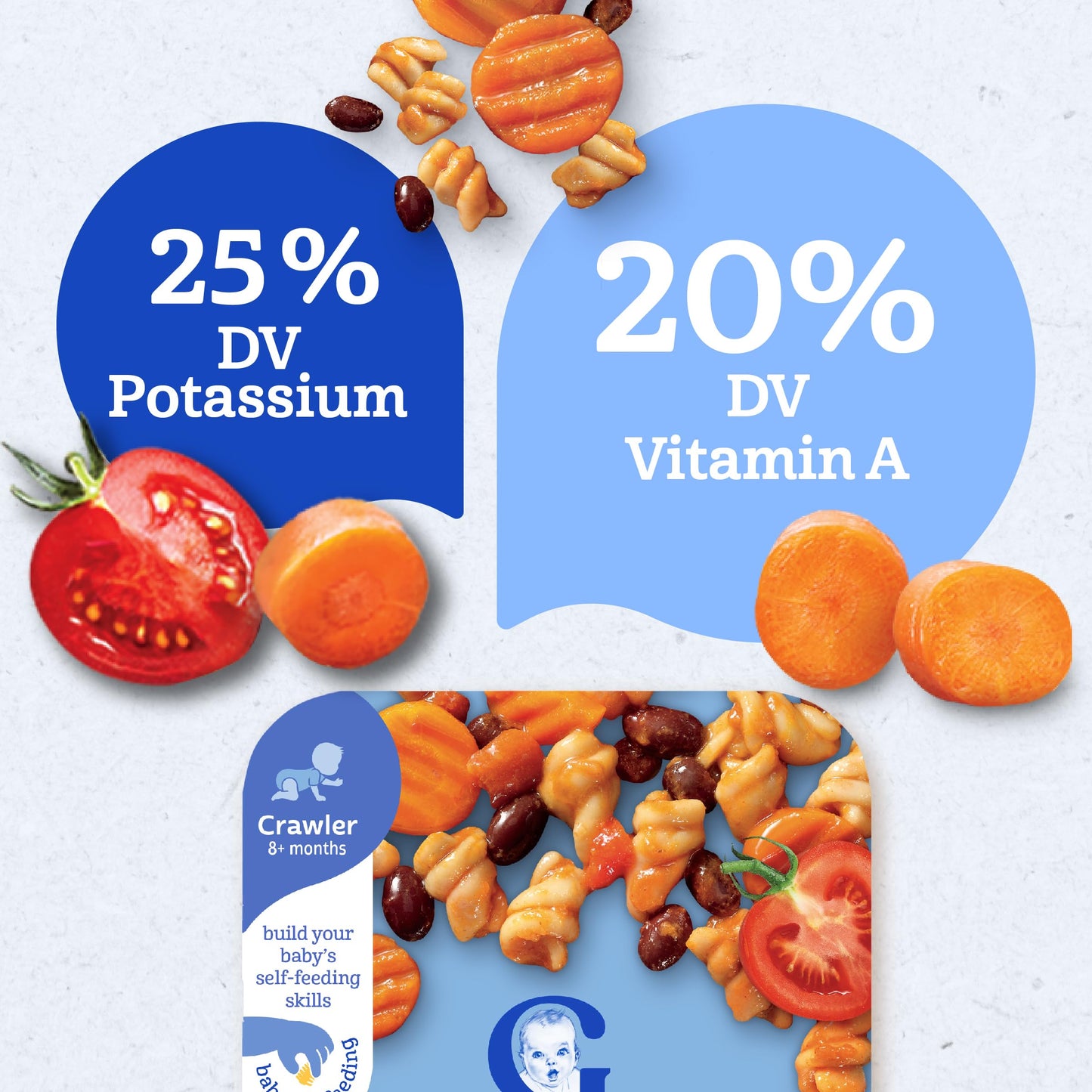 Gerber Baby Food, Stage 3 Food for Babies, Toddlers, Baby Led Feeding, Finger Foods for Babies, Mexican-Stlye Pasta, 6 Pack