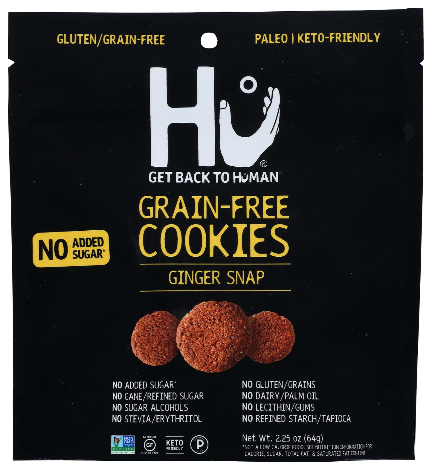 Hu Kitchen Ginger Snap Cookies, 2.25 Oz