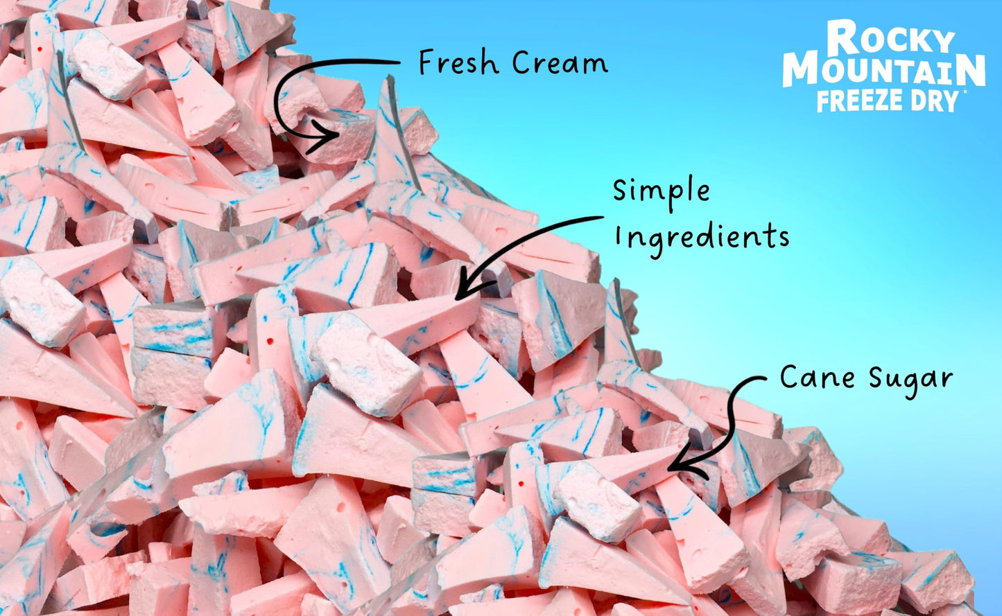 Rocky Mountain Freeze Dry Cotton Candy Freeze Dried Ice Cream – 1 OZ Crunchy Treat