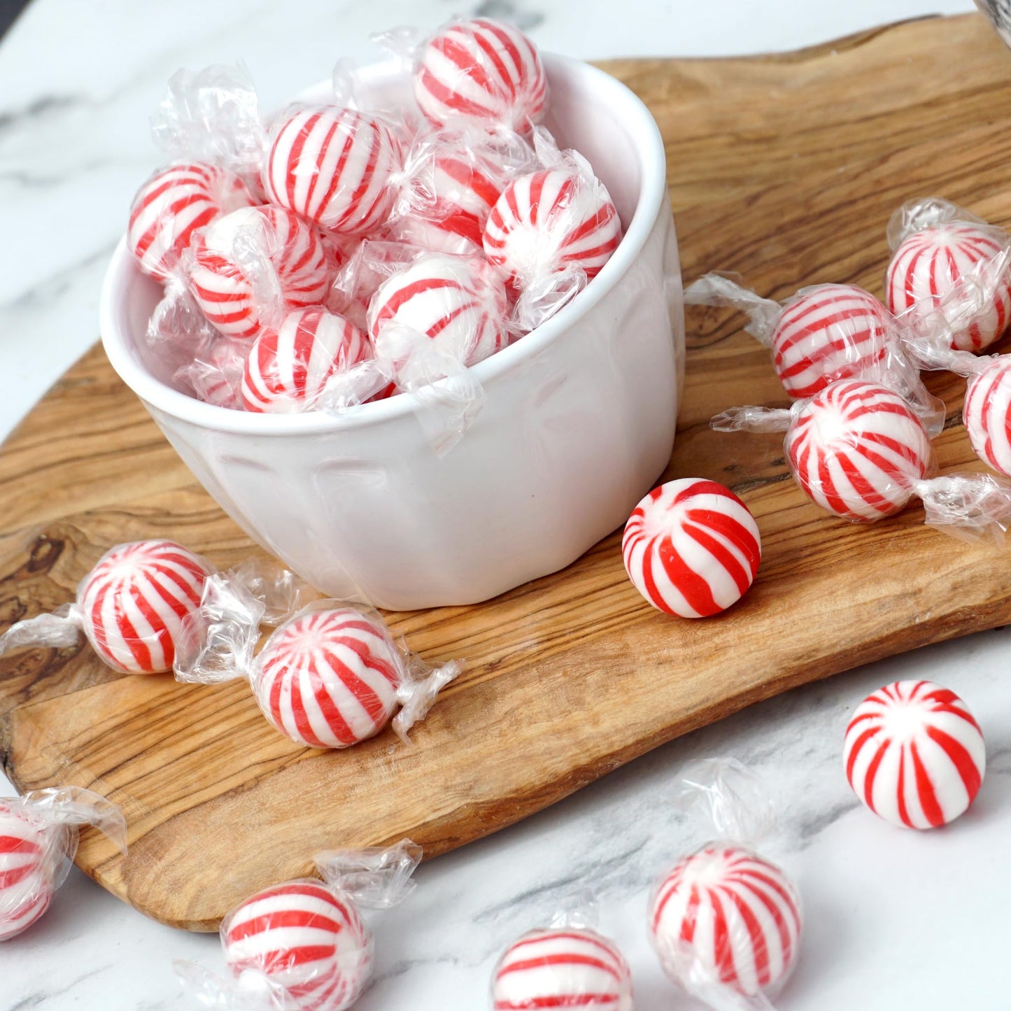 Jumbo Mint Balls Hard Candy, 2 Pound Bulk Candy Bag (Approx. 70 Pcs), Peppermint Balls, Individually Wrapped Peppermint Candy