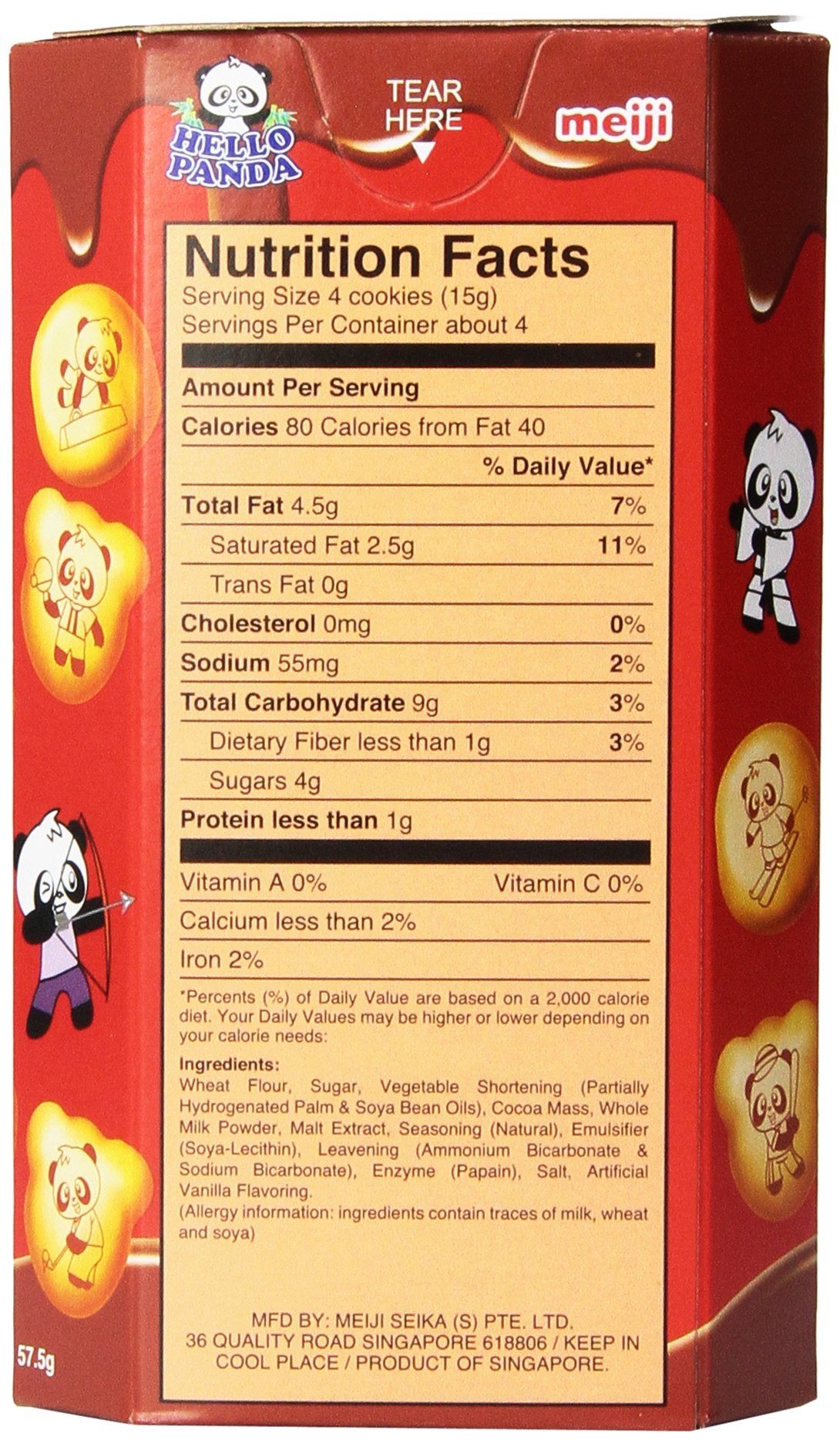 Meiji Hello Panda Biscuits with Chocolate Cream, 2-Ounce Boxes (Pack of 20)