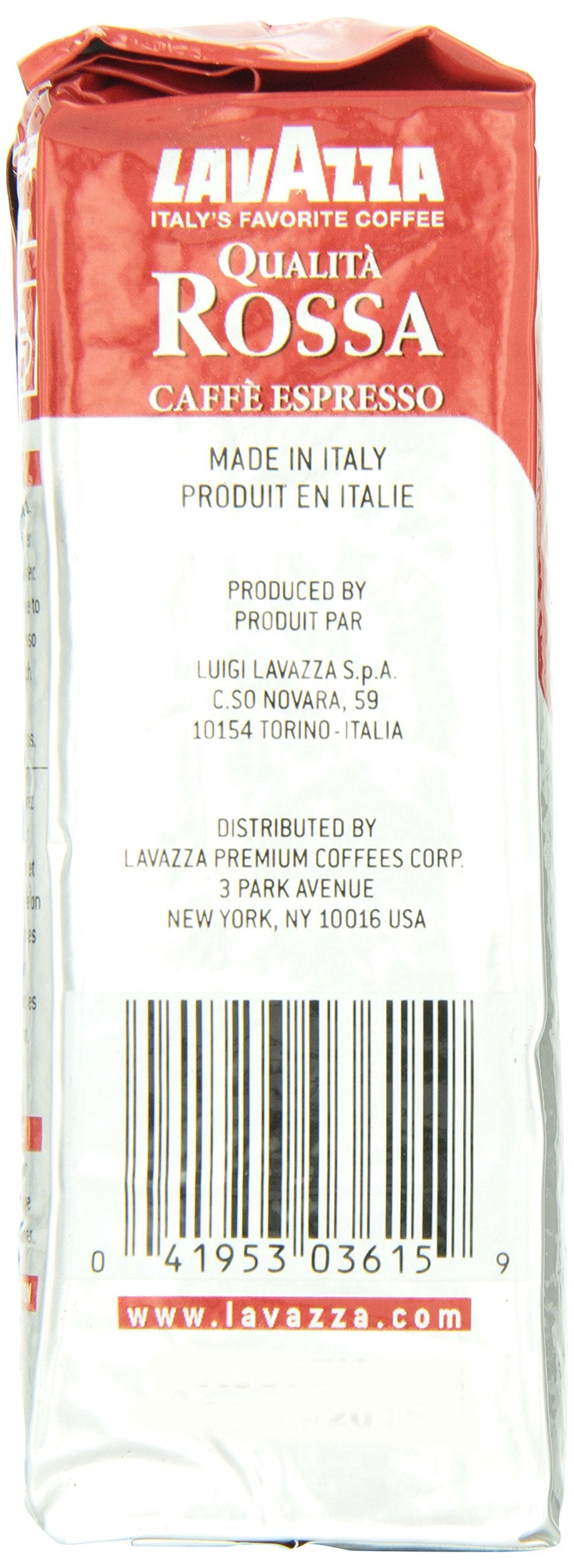 Lavazza Qualità Rossa Ground Coffee, Medium Roast, Arabica And Robusta Blend, 8.8 Oz Brick (Pack Of 4)