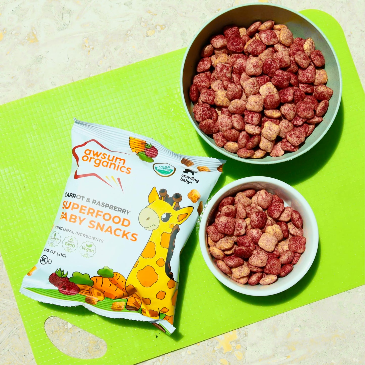 Awsum Organics Baby Snacks - Happy Healthy Baby Food - Snack For Babies - Vegan Kosher Gluten Free - Non-Allergy - No Added Suga