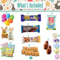 Easter Snack Brown Basket (50 Count) Filled With Treats, Candy, Peelable Gummies, Marshmallow Gummies, Bunny And More, Great Pac