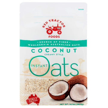 Red Tractor creamy Style coconut Instant Oats 400g 1 Pack (1 Pack)