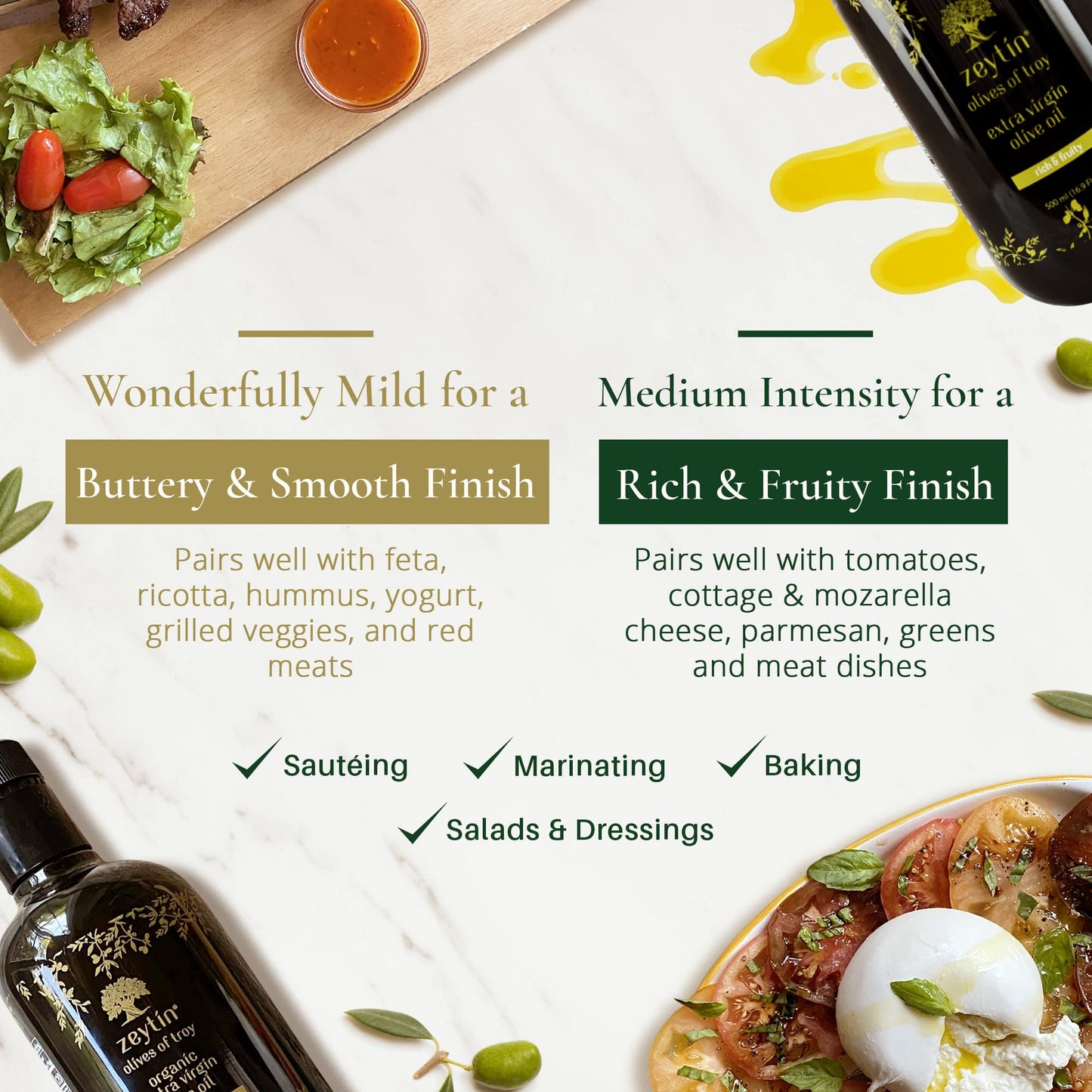 Zeytin Olive Oils Extra Virgin - Early Harvest, Bottled In May 2024 - Awarded Brand - Custom Premium Gift Box - Cold Pressed Oli