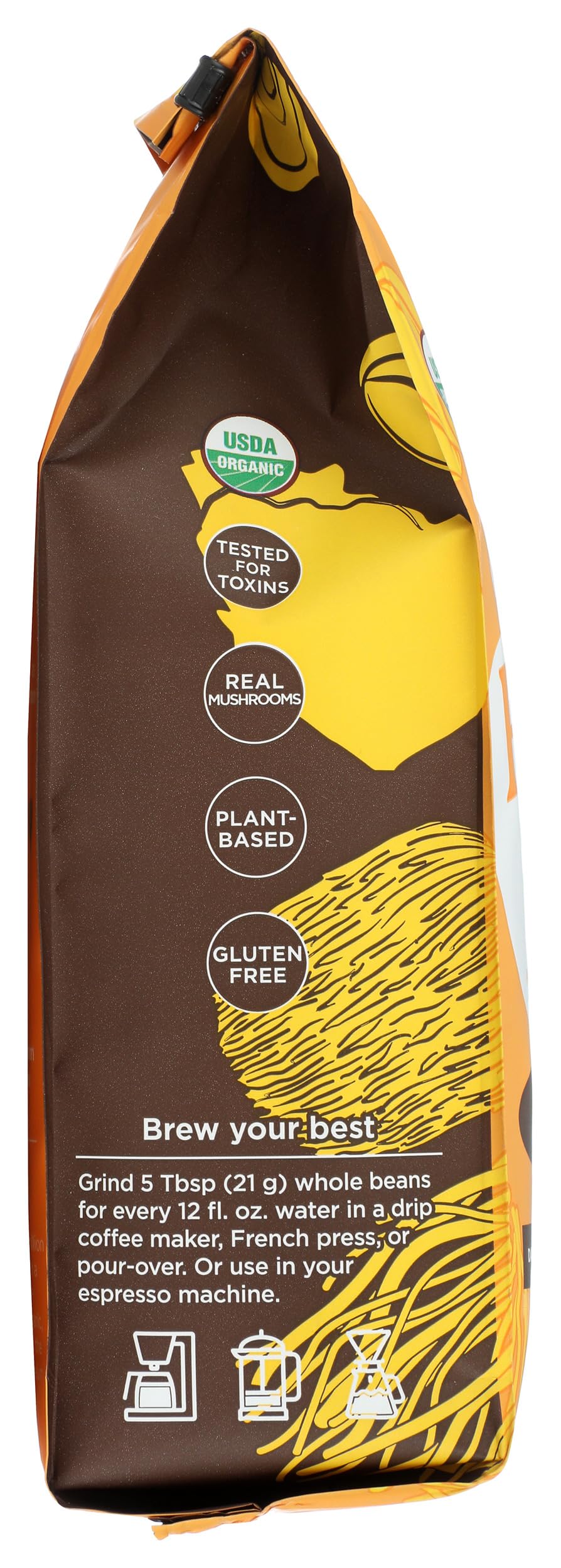 FOUR SIGMATIC Organic Lions Mane Whole Bean Coffee  10 OZ