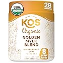 KOS Golden Milk Powder, USDA Organic Superfoods - Instant Turmeric and Ginger Latte with Mushroom Blend - Coffee Creamer, Desser