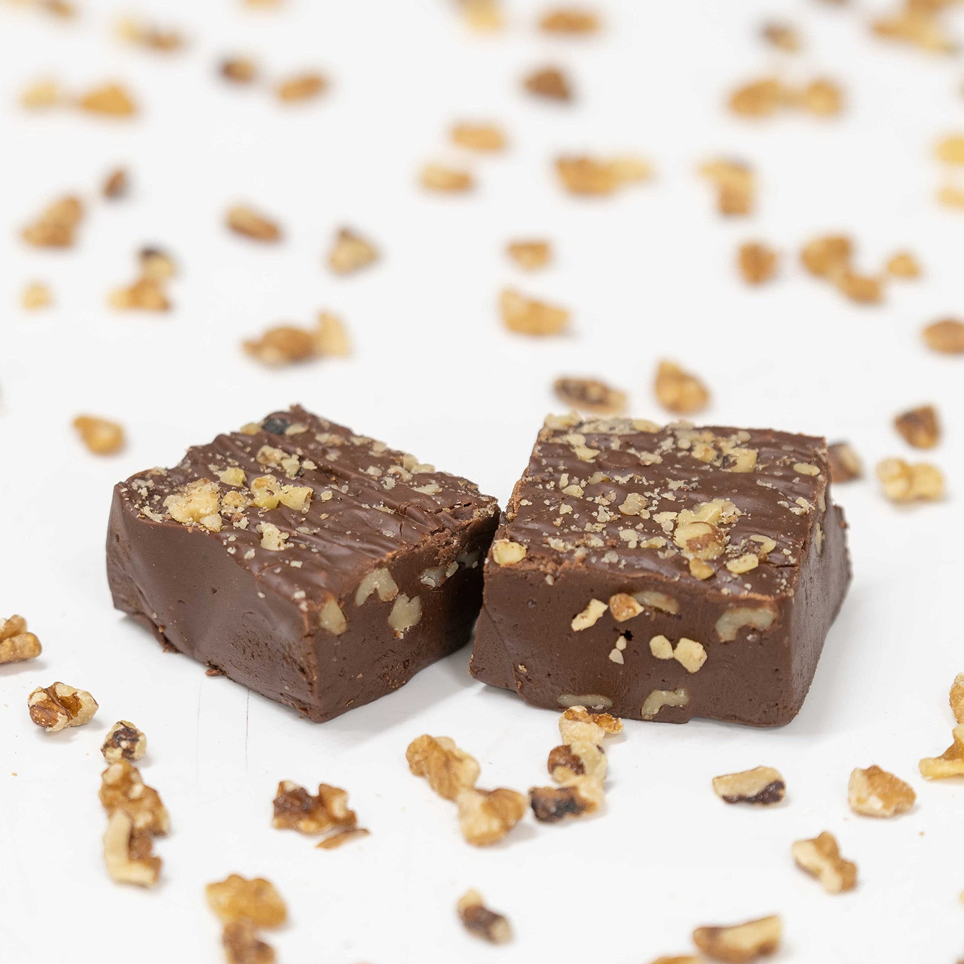 Valley Fudge Chocolate Walnut Artisan Fudge, Fresh Gourmet Candy, Half Pound Package