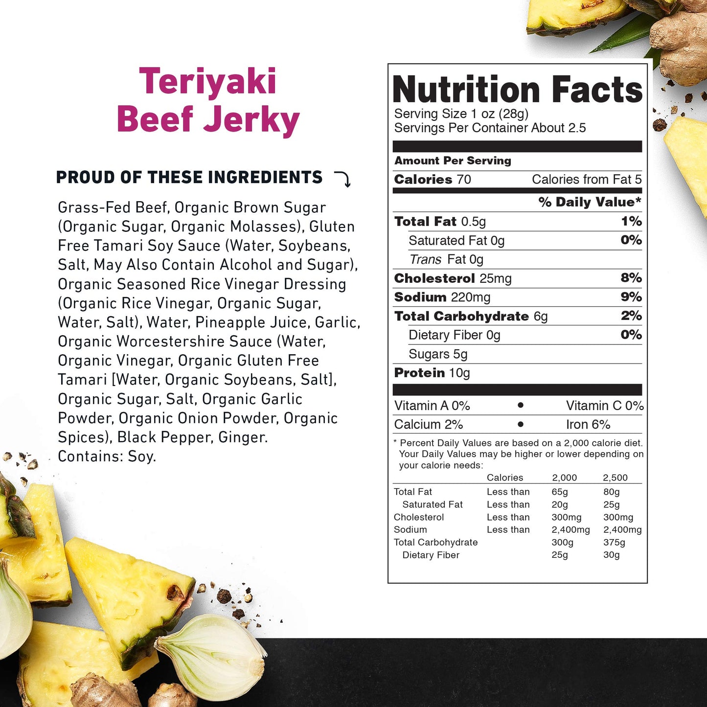 Country Archer Grass Fed Beef Jerky - Beef Jerky Snack Pack, Teriyaki Beef Jerky Bulk, Individual Beef Jerky Pack, Gluten Free P
