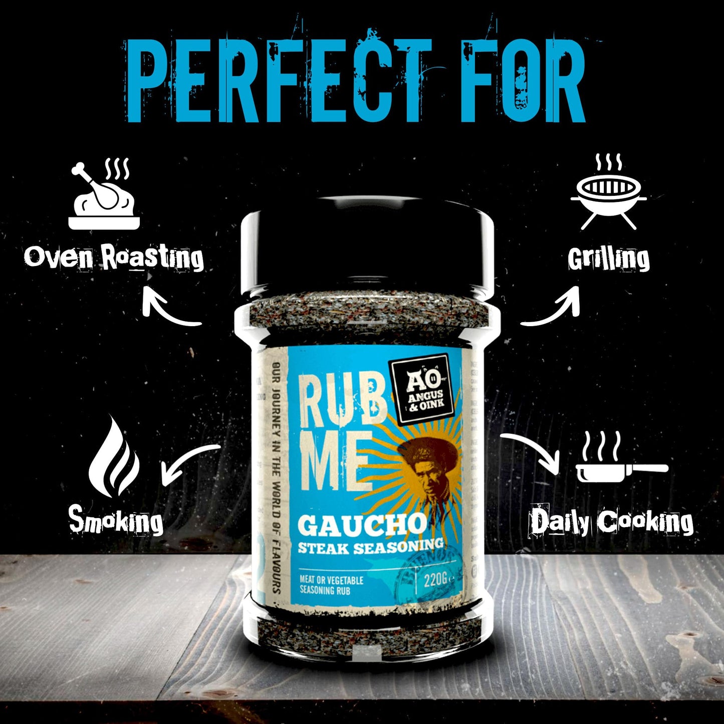 Angus & Oink | Rub Me Bbq Seasoning | Gaucho Flavour | Authentic Argentine Asado Experience | Perfect For Grilling Beef & Lamb |