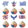 Gyufise Cupcake Toppers, 24Pcs Firework Star Picks, Independence Day Decorations, Small, Multicolor