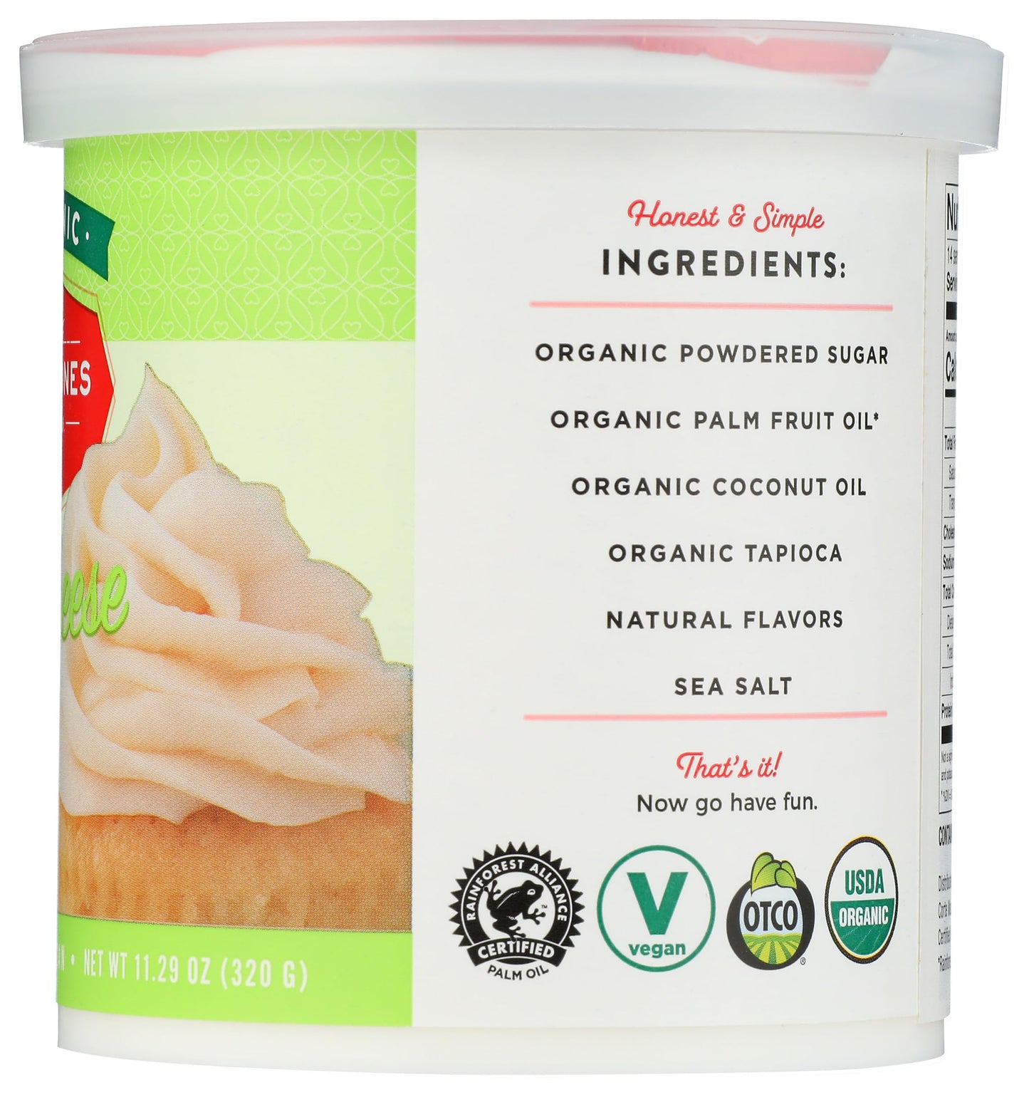 Miss Jones Baking Organic Buttercream Frosting, Perfect For Icing And Decorating, Vegan-Friendly: Cream Cheese (Pack Of 1)