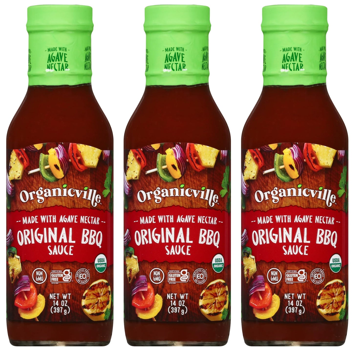 Organicville Original BBQ Sauce - Barbeque Sauce, Sweet, Smoky Flavor, Gluten Free, Vegan, Organic, Non-GMO, Vegan Barbeque Sauc