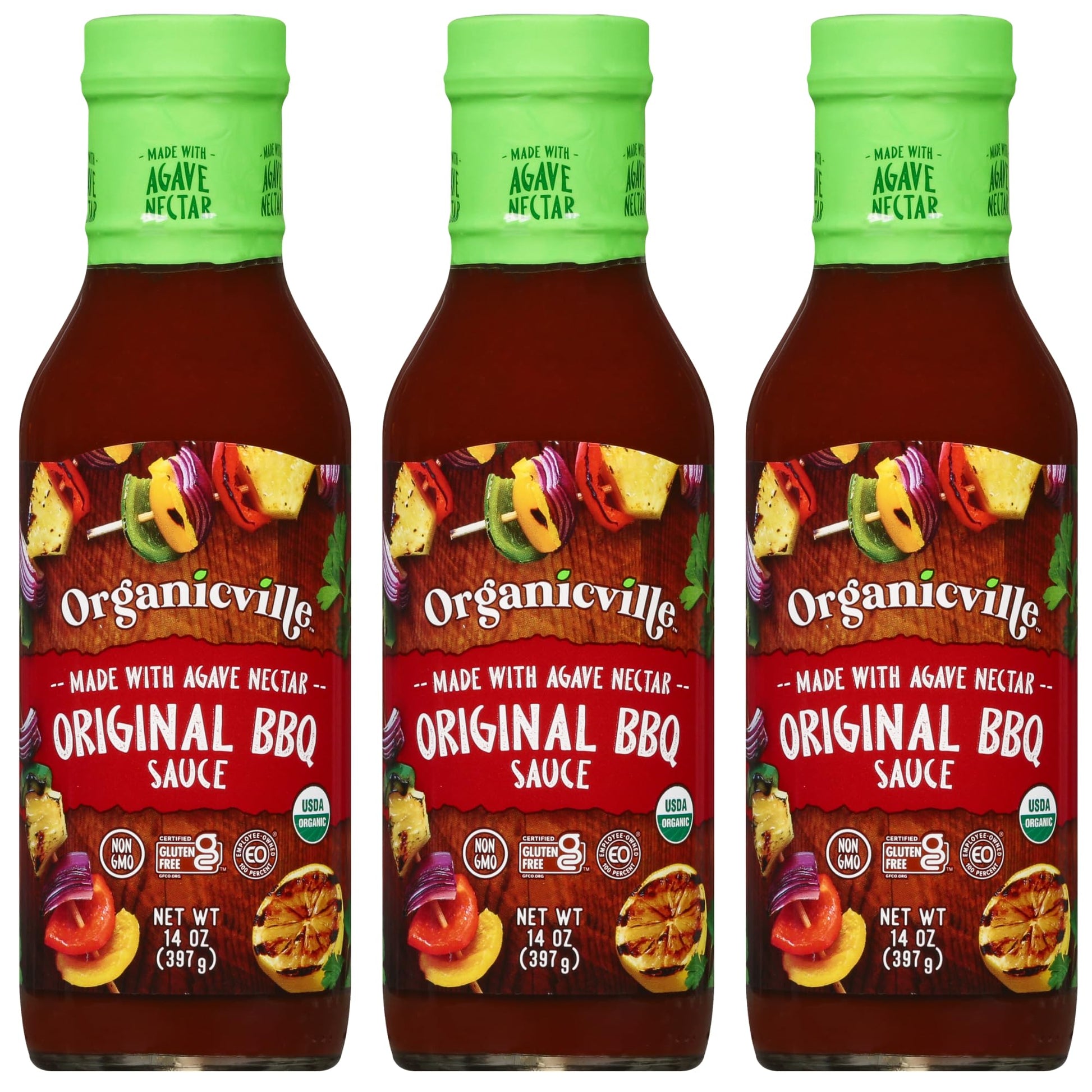 Organicville Original BBQ Sauce - Barbeque Sauce, Sweet, Smoky Flavor, Gluten Free, Vegan, Organic, Non-GMO, Vegan Barbeque Sauc