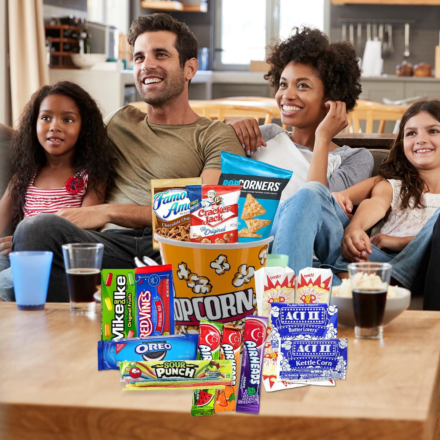 Beyond The Box Movie Night Gift Basket - Full Size Snacks & Candy Care Package for Kids & Family, 24.99 x 18.9 x 32.1 cm