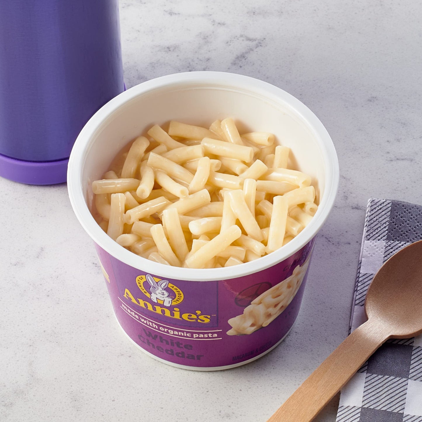 AnnieAs White cheddar Microwave Mac & cheese with Organic Pasta Single Serve Macaroni & cheese cup 2.01 OZ