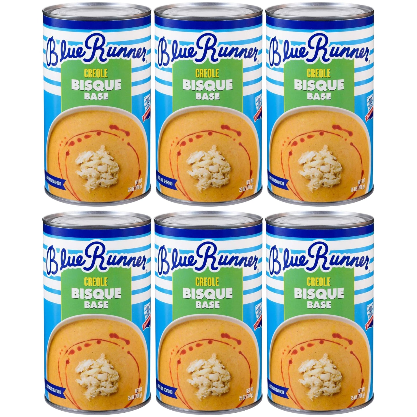 Blue Runner-Creole Bisque Base-25 Ounce Can (Pack of 6)-A Rich, Flavorful and Authentic Creole Classic-An Instant Meal, Just Add