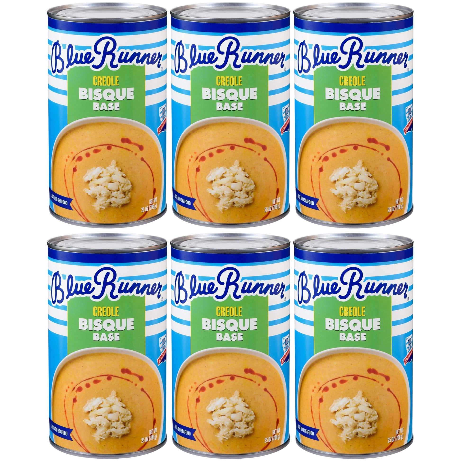 Blue Runner-Creole Bisque Base-25 Ounce Can (Pack of 6)-A Rich, Flavorful and Authentic Creole Classic-An Instant Meal, Just Add