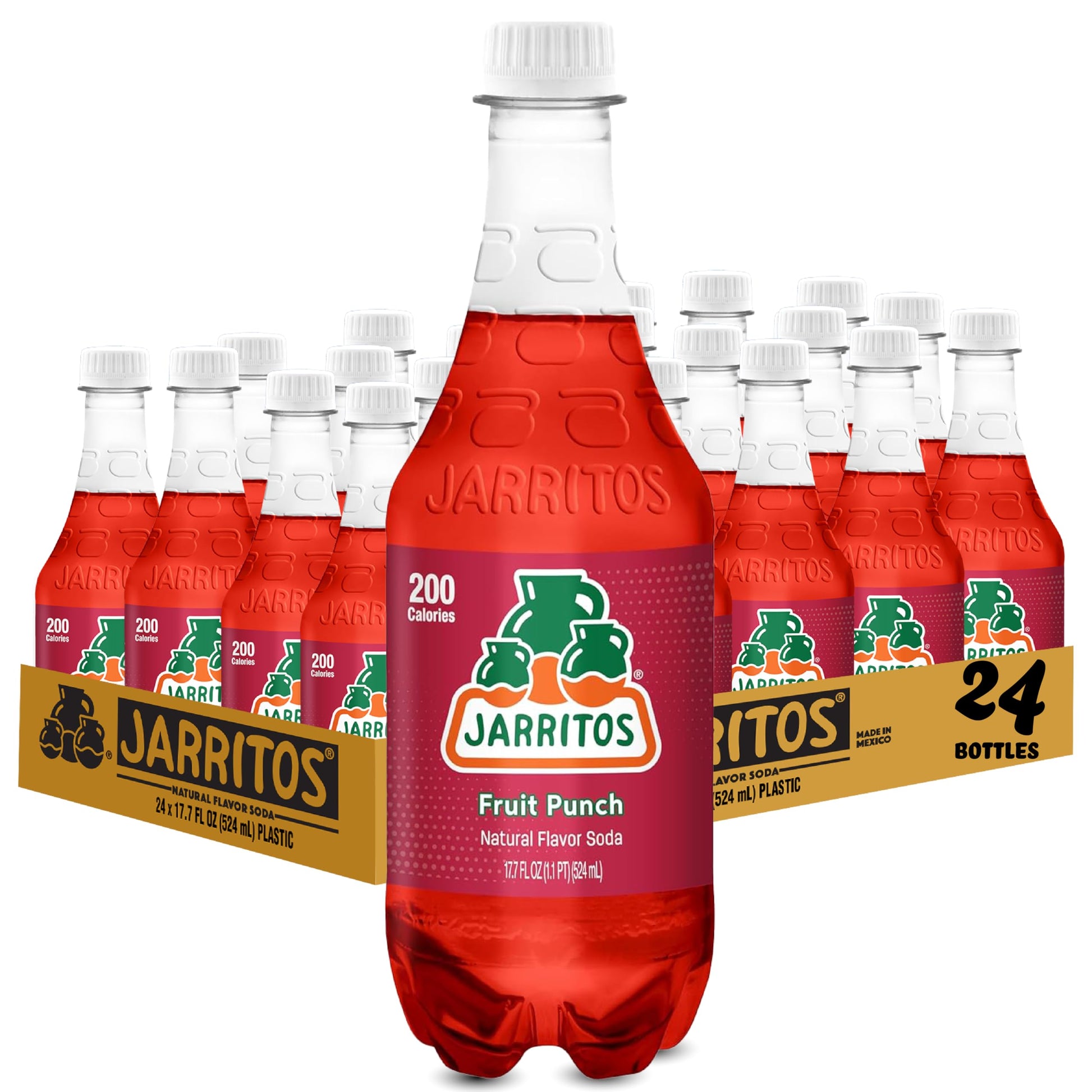 Jarritos Fruit Punch Soda, 24 Pack of 17.7 oz Bottles (524ml), Authentic Mexican Soft Drink, Fruit Punch Flavor