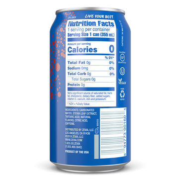 Zevia Zero Calorie Soda, Cherry Cola Flavor, 12 Fl Oz Cans, Pack of 24, Model 00125-12