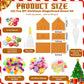 Weysat Large Gingerbread House Kit: 131 Pcs Holiday Cookie Decorating Kit - 8 Inch Easy To Assemble Christmas Gingerbread House Craft Creative Build & Gift For Xmas Diy Fun Party Favor Decor