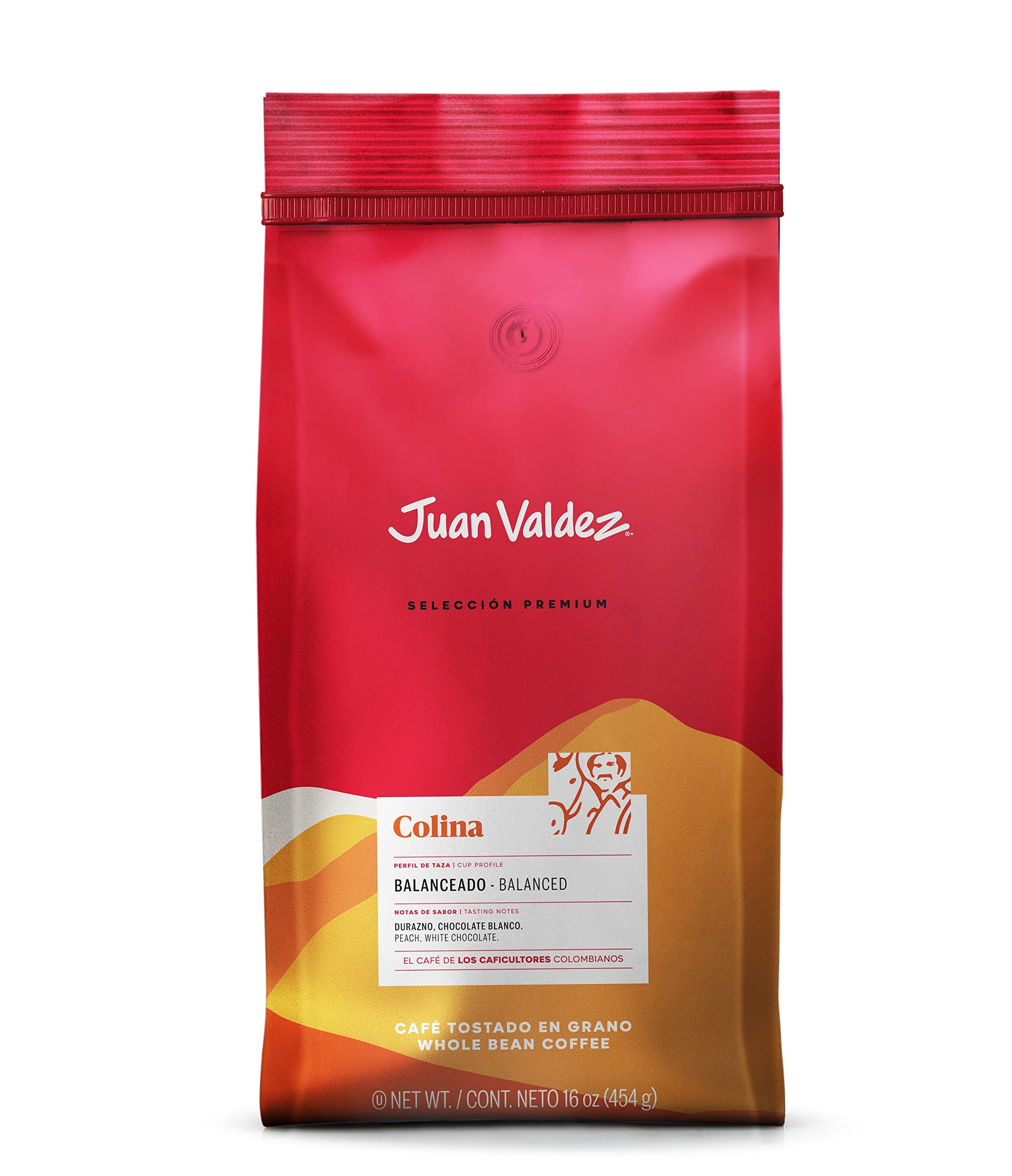 Juan Valdez Whole Bean Coffee, Balanced Roast, 16 OZ, Premium Colombian Coffee, Model S-PL-4552